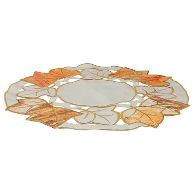 Northlight Embroidered Fall Leaf Thanksgiving Doily Table Decor