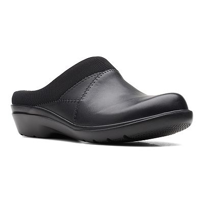 Clarks leather clogs online
