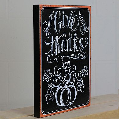 Northlight Black and White "Give thanks" Chalkboard Thanksgiving Wall Art