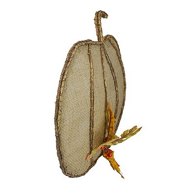 Northlight 19" Beige Burlap and Vine Pumpkin Fall Harvest Wall Decor