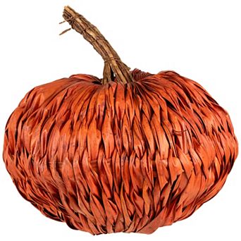 Northlight 8.5" Orange Autumn Harvest Woven Pumpkin Decoration