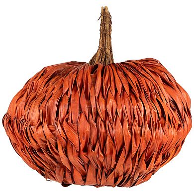 Northlight 8.5" Orange Autumn Harvest Woven Pumpkin Decoration