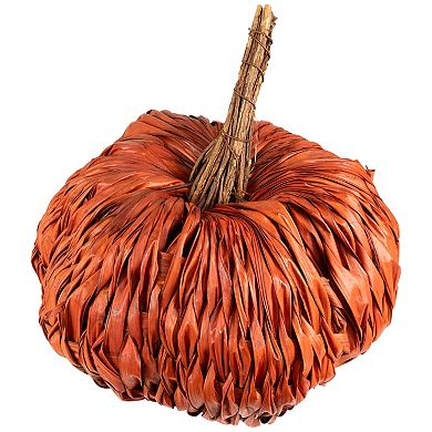 Northlight 8.5" Orange Autumn Harvest Woven Pumpkin Decoration