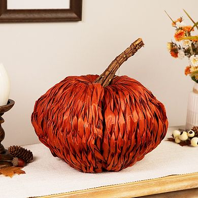 Northlight 8.5" Orange Autumn Harvest Woven Pumpkin Decoration