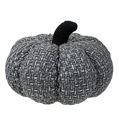 Northlight 7.5" Gray Knitted Fall Harvest Tabletop Pumpkin