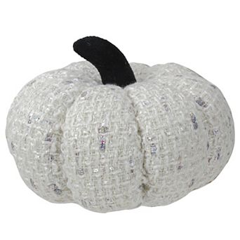 Northlight 7" Ivory Knitted Fall Harvest Tabletop Pumpkin