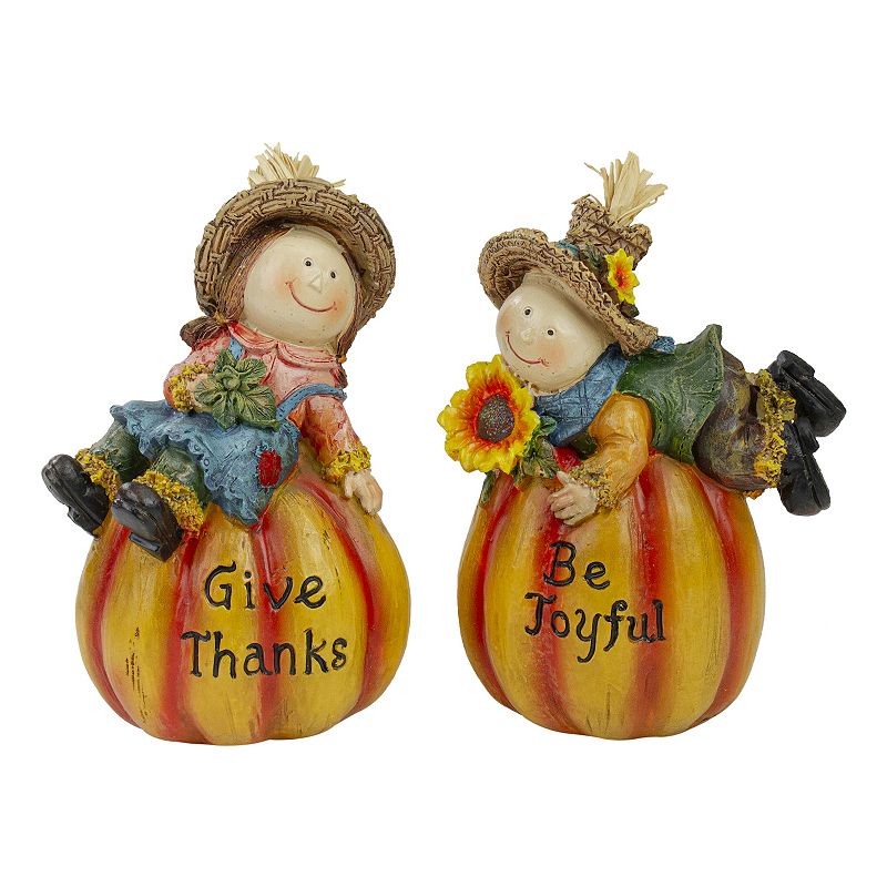 38657925 Northlight Scarecrow Pumpkins Figurine Table Decor sku 38657925