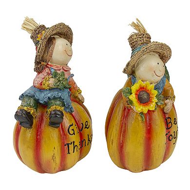 Northlight Scarecrow Pumpkins Figurine Table Decor 2-piece Set