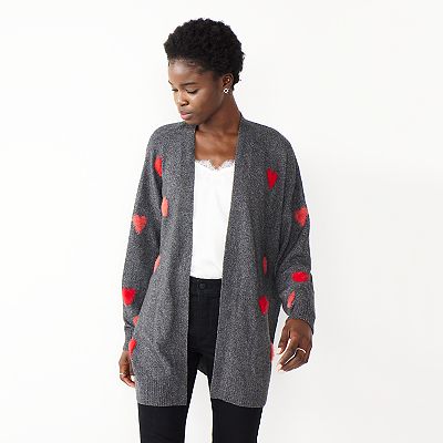 Women s Celebrate Togehter Open Front Hearts Cardigan