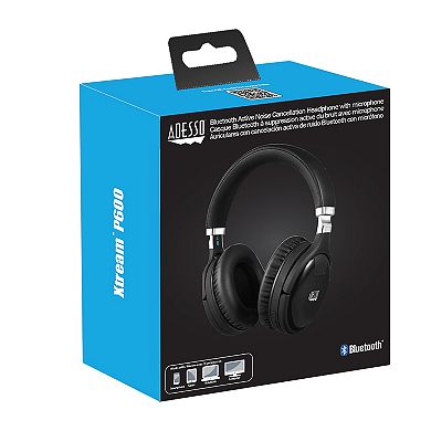 Adesso Xtream P600 Multimedia Bluetooth Active Noise Cancellation Headphones with Built-in Microphone