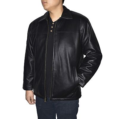 Big Tall Victory Outfitters Lambskin Straight Bottom Leather Jacket