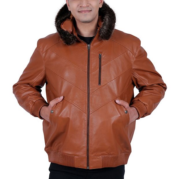 Big and tall hot sale mens leather bomber jackets