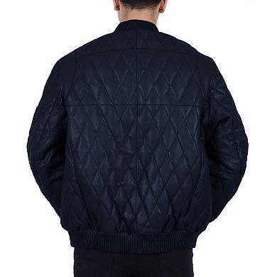 Big & Tall Franchise Club Diamond Leather Bomber Jacket