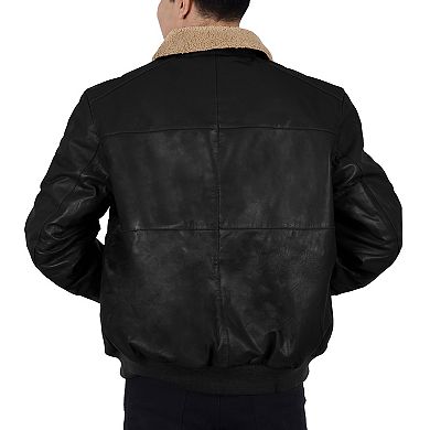 Big & Tall Franchise Club Hero Leather Bomber Jacket