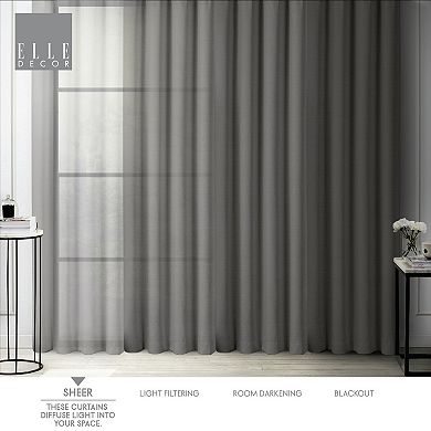 ELLE DECOR Fiona Sheer 2-panel Window Curtain Set