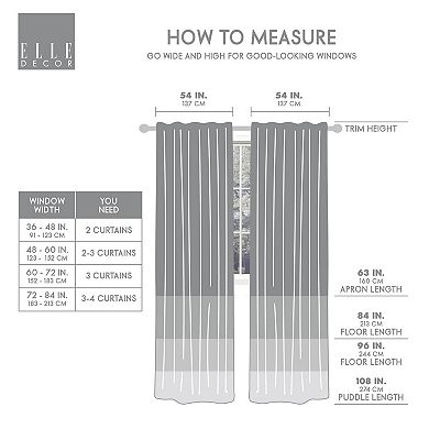 ELLE DECOR Fiona Sheer 2-panel Window Curtain Set