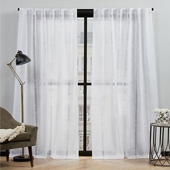 ELLE DECOR Fiona Sheer 2-panel Window Curtain Set