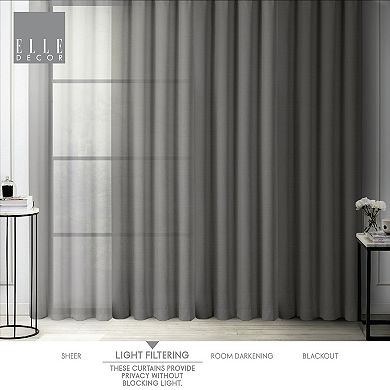 ELLE DECOR Peconic Light Filtering 2-panel Window Curtain Set