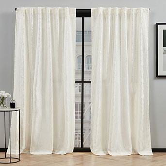 ELLE DECOR Peconic Light Filtering 2-panel Window Curtain Set
