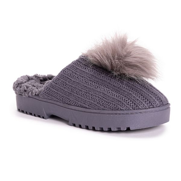 Women's MUK LUKS Faux Fur Pom Charisma Clog Slippers