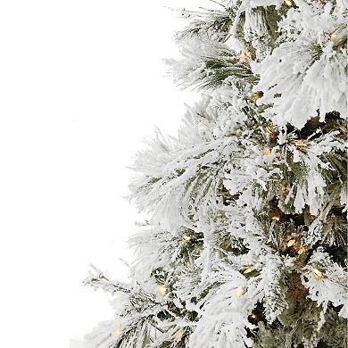 Christmas Time 6.5-ft. Pre-Lit Frosted Fir Snowy Artificial Christmas Tree