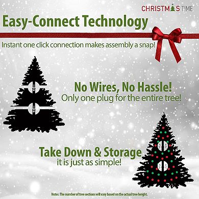 Christmas Time 6.5-ft. LED Silverado Pine Slim White Flocked Artificial Christmas Tree