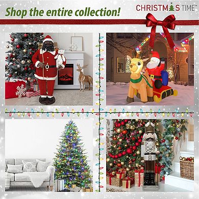 Christmas Time 6.5-ft. LED Silverado Pine Slim White Flocked Artificial Christmas Tree