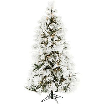 Christmas Time 6.5-ft. LED Frosted Fir Snowy Artificial Christmas Tree