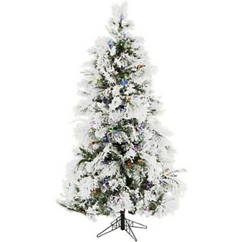 Christmas Time 6.5-ft. LED Frosted Fir Snowy Artificial Christmas Tree