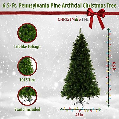Christmas Time 6.5-ft. Pennsylvania Pine Artificial Christmas Tree