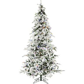 Christmas Time 7.5-ft. LED Pine Snowy Artificial Christmas Tree