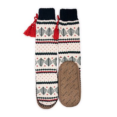Women's MUK LUKS Fair Isle Tassel Slipper Socks