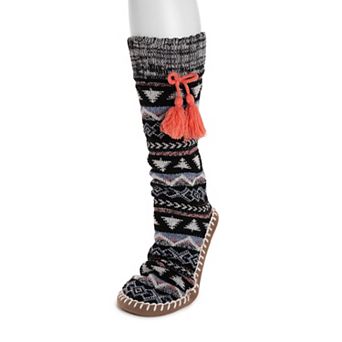 Women's MUK LUKS Fair Isle Tassel Slipper Socks
