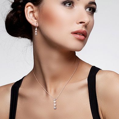 Stella Grace Multicolor Freshwater Cultured Pearl & Diamond Accent Drop Necklace & Earring Set