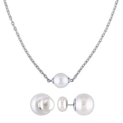 Stella Grace Freshwater Cultured Pearl Necklace Earring Set