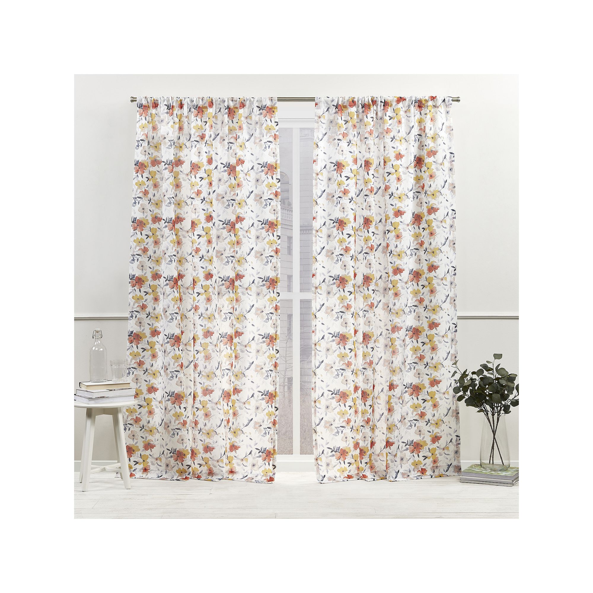 Nicole Miller New York Hattie Light Filtering 2-panel Window Curtain Set, S