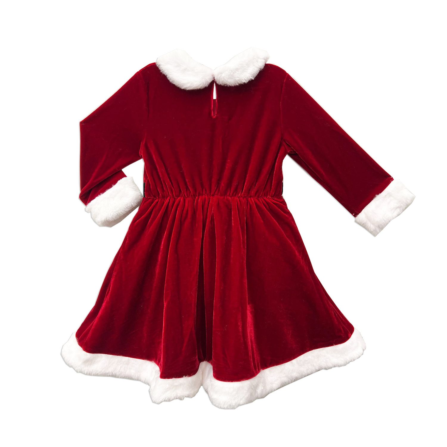 Baby \u0026 Toddler Blueberi Boulevard Santa Dress with Faux Fur Trim \u0026 Long  Sleeves