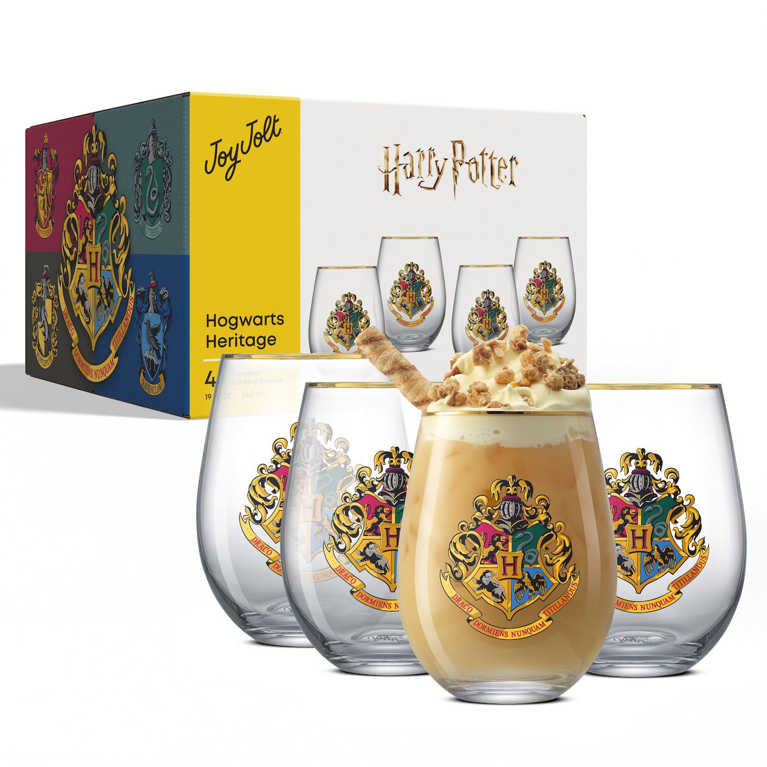 JoyJolt Harry Potter Hogwarts Heritage Drinking Glasses - Thumbnail 4
