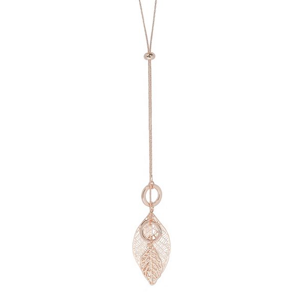 LC Lauren Conrad Women's Filigree Leaf Y Necklace