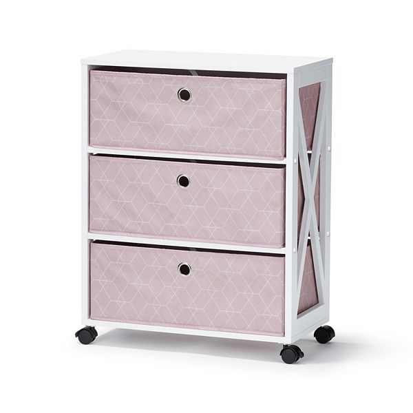 The Big One® 3 Drawer Storage Tower Pale Mauve BrickSeek