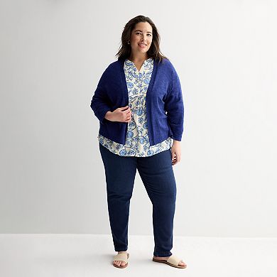 Plus Size Croft & Barrow® Open Front Cardigan
