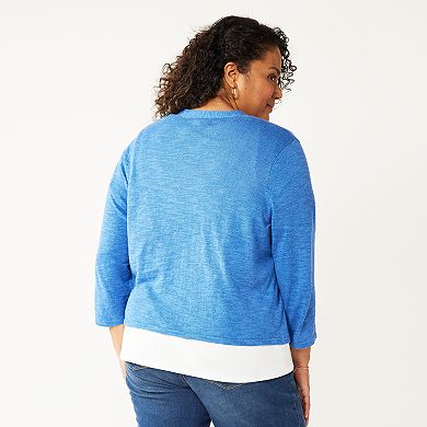 Plus Size Croft & Barrow® Open Front Cardigan