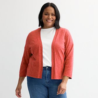 Plus Size Croft & Barrow® Open Front Cardigan