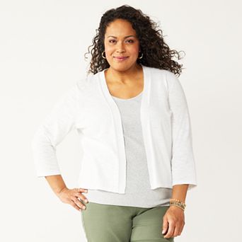Plus Size Croft & Barrow® Open Front Cardigan