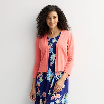 Petite Croft & Barrow® Open-Front Cardigan