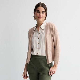 Petite Croft & Barrow® Open-Front Cardigan