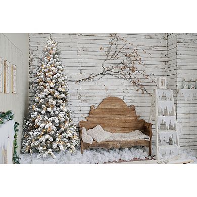 National Tree Company 7.5-ft. Flocked Alaskan Pine Artificial Christmas Tree with Smart String Lighting