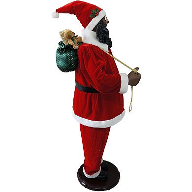 National Tree Company Dancing Life-Size Santa Christmas Floor Decor