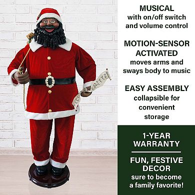 National Tree Company Dancing Life-Size Santa Christmas Floor Decor