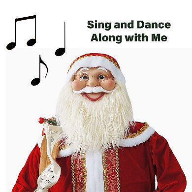 National Tree Company Dancing Santa Life-Size Christmas Floor Decor